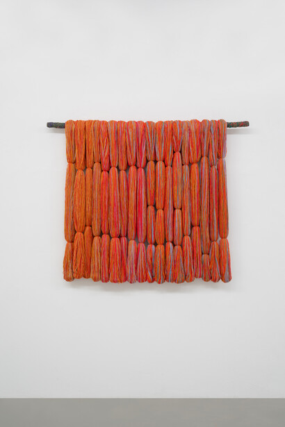 Sheila Hicks, Reckless cashmere escalation, 2025. Courtesy of the artist and Galleria Massimo Minini