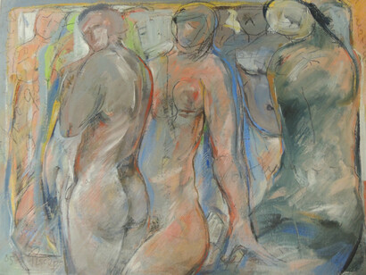 Fabio Piscopo, Il cortile e la fontana, olio su tela, 30 x 40