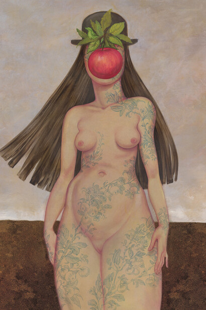 Anita Kunz, Renée Magritte, daughter of man (detail), 2016. Courtesy of Philippe Labaune Gallery