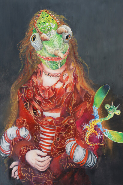 Malcolm Bucknall, Witchy woman and her familiar (detail), 2025. Courtesy of Wally Workman Gallery