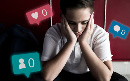 Teenager feeling frustrated by low engagement on social media