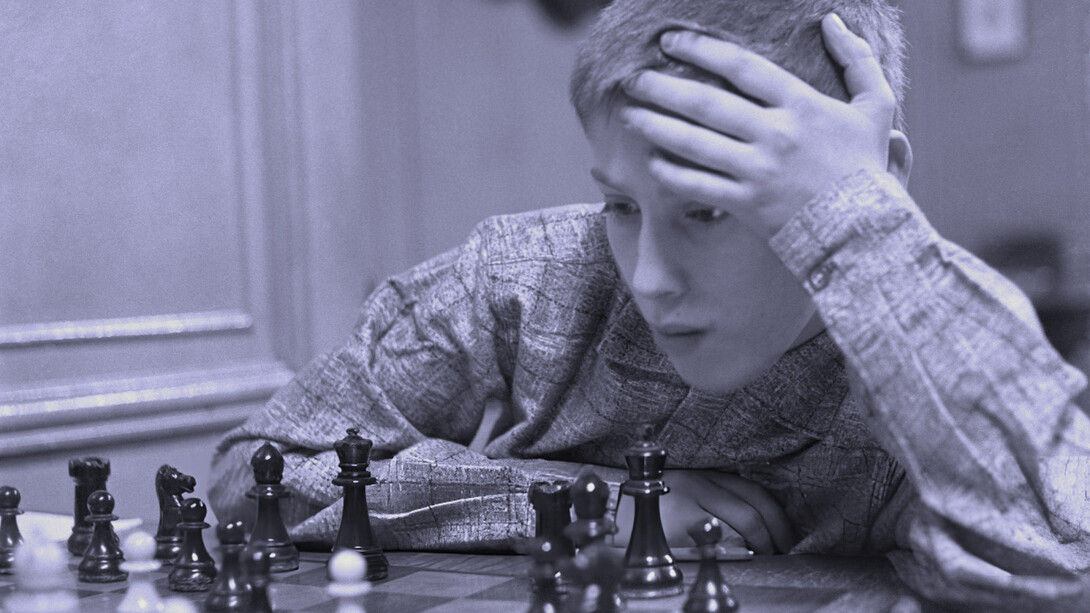 Schachlegende Bobby Fischer im Alter von 13 Jahre