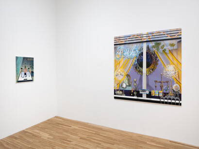 Melissa Brown, Window shopping, exhibition view. Courtesy of Derek Eller Gallery 