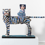 Hans Scheib, The Young Lady from Riga,  34 x 50 x 10 inches, acrylic on wood, 2014