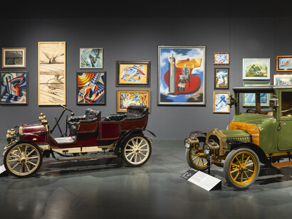 News from the near future, vue de l'exposition. Avec l'aimable autorisation du Museo Nazionale dell’Automobile