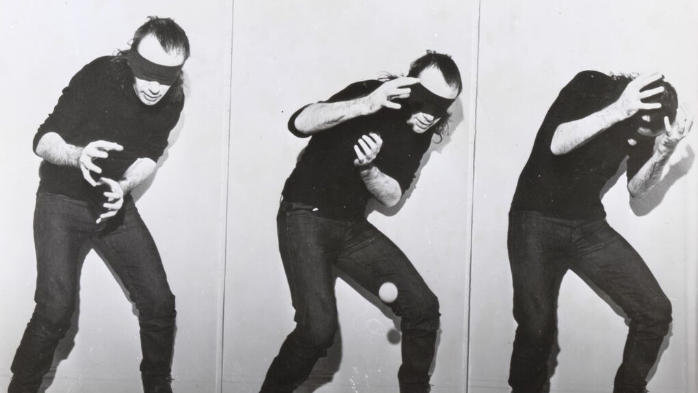 Vito Acconci, Stills from Blindfolded catching piece, 1970. Courtesy of The Nelson-Atkins Museum