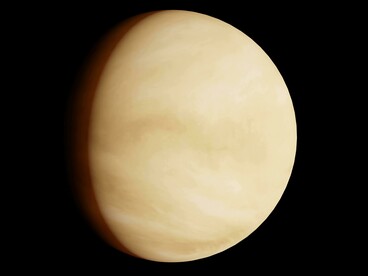 Planet Venus against a black background