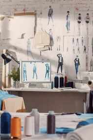 Estudio de un diseñador de moda