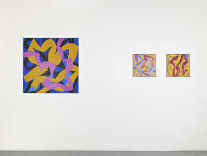 Alain Clément, Peintures et monotypes, vue d'exposition. Avec l'aimable autorisation de la Galerie Catherine Putman