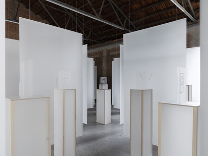 Wang Luyan, Two-dimensional transparent sculpture, exhibition view. Courtesy of Beijing Commune