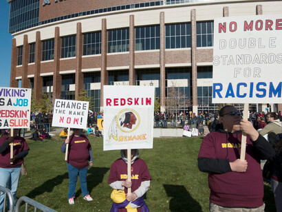 Anti-racism march through Minneapolis ahead of the Washington football team game, USA