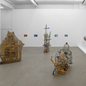 Arthur Simms, Caged bottle, exhibition view. Courtesy of Karma Gallery