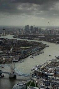 London´s main river, Thames, from the air. Photography: Jonas Mortensen