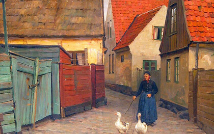 Axel Johansen (1872–1938). «Vista desde Dragør, Dinamarca». 1917, óleo sobre lienzo. Bruun-Rasmussen, Copenague, Dinamarca