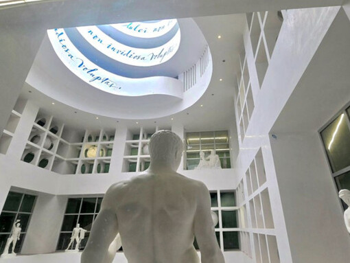 Vista interna della stazione Chiaia della linea 6 della metropolitana di Napoli, Italia