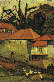 Casa do Ribeiro, 1913. Huile sur bois, 29,5 x 51,7 cm. Collection privée, Porto.
