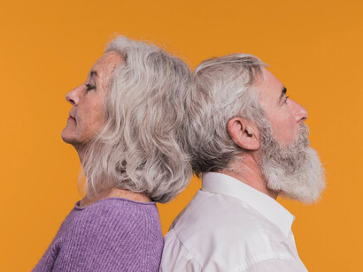 A loving elderly couple, sharing moments of joy and companionship as they age gracefully together