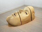 Jane McAdam Freud, Duohead Tryptych (2010), Stoneware Clay, 190 x 75 x 60 cm