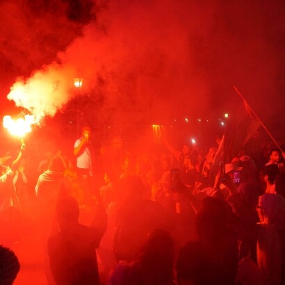Slogan di solidarietà per Gaza, indignazione per l’intervento contro la missione e appello alla comunità internazionale affinché difenda i diritti dei partecipanti. Foto di Brahim Guedich