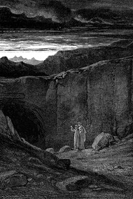 Gustave Doré, “Vous qui entrez ici, abandonnez toute espérance ”, planche n°7, extrait de "L’Enfer"
 de Dante, 1857