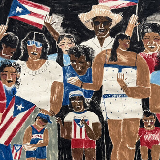 Joshua Nazario Lugo, El pueblo sigue siendo pueblo (The people remain the people) (detail), 2026. Courtesy of Luis De Jesus Los Angeles