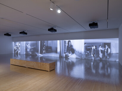 Installation view of Fictions of display, June 29, 2025–January 4, 2026 at MOCA Grand
Avenue. Courtesy of the Museum of Contemporary Art (MOCA). Photo by Jeff McLane