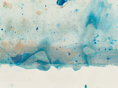 Frank Bowling, Dive (detail), 2023. Courtesy of Marc Selwyn Fine Art