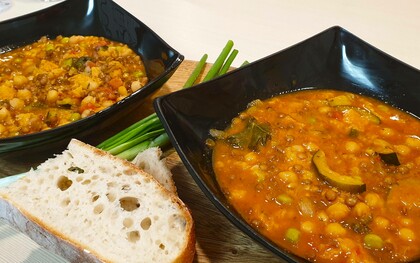 La ribollita, zuppa a base di pane raffermo, verdure e legumi, tipica della cucina toscana