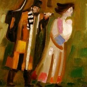 Trento Longaretti, 2-014, Il musicante giallo e nero, figura ebraica