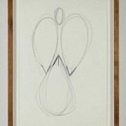 Ana Mendieta, Untitled (Study for floor-piece sculpture), 1984, black pen on paper, 33×21,03 cm (Framed: 39,4 x 29,8), Courtesy The Estate of Ana Mendieta Collection and Galleria Raffaella Cortese, Milano