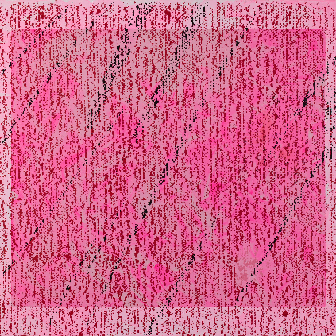 Jacqueline Humphries, ▢ , 2015, Oil and enamel on linen, 100 x 111 inches (254 x 281.9 cm). Courtesy the artist and Greene Naftali, New York