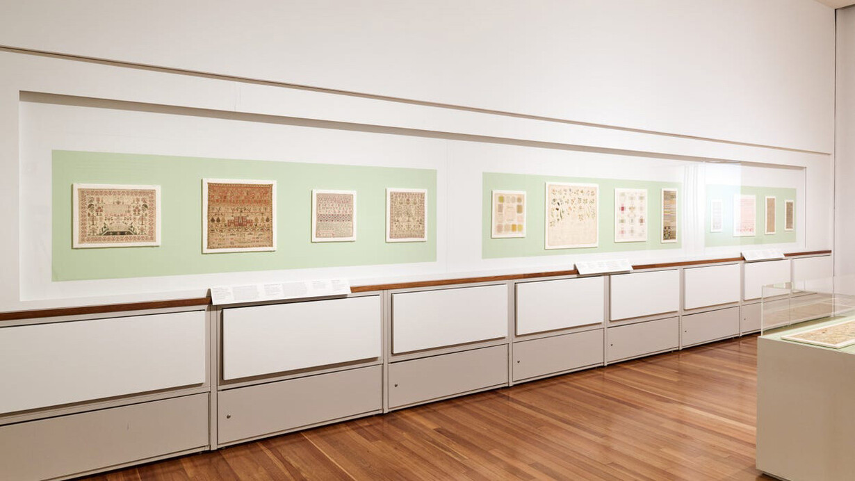 Embroidered histories, exhibition view. Courtesy of De Young Museum