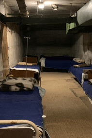 The basement of the specialized medical center for minors in Lviv, Western Ukraine 