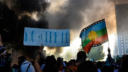Protesta contra el TPP11 en Buenos Aires, Argentina, 2019