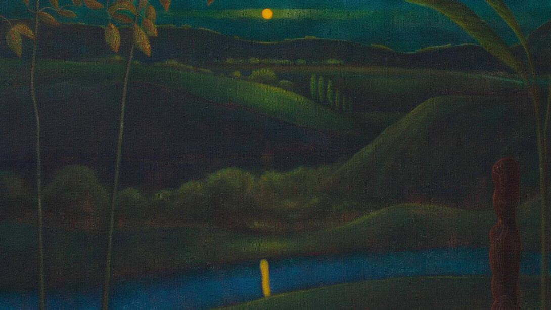 Graham Fletcher, Twilight’s edge (Lone figure) (detail), 2022. Courtesy of Gow Langsford Gallery