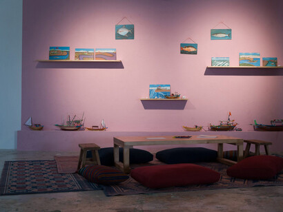 Shahana Rajani, In drawing, in remembrance, exhibition view. Courtesy of Para Site