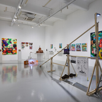 Various artists, Art bit Matrix - Tokusatsu to videogame, exhibition view. Courtesy of Mizuma Gallery