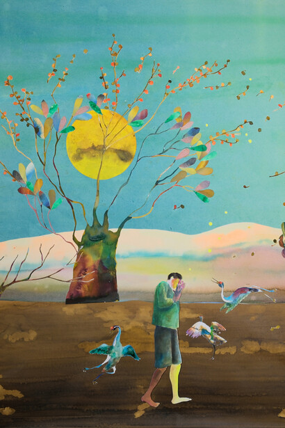 Marie-Anita Gaube, La danse des marabouts, 2025. Courtesy of Kristin Hjellegjerde Gallery
