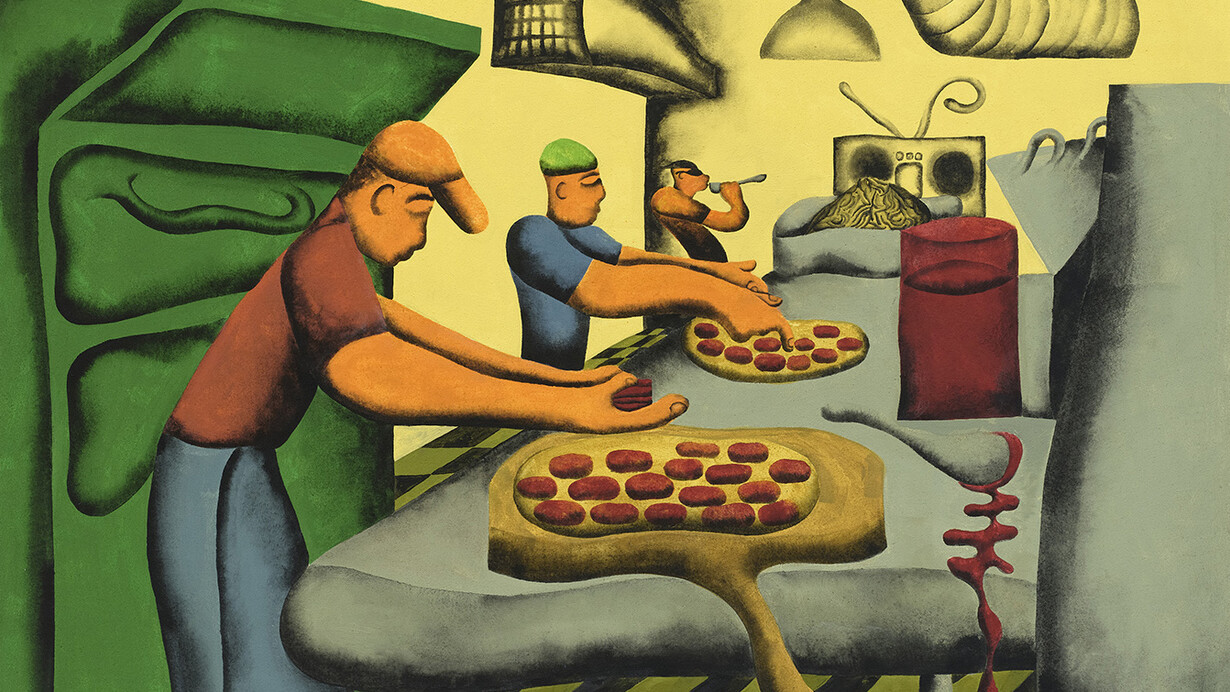Nick Dahlen, Pizza place study (detail), 2025. Courtesy of The Hole