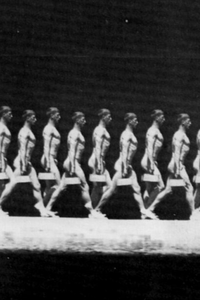 "Hombre caminando cargando peso", Étienne-Jules Marey, 1885