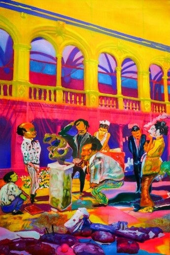 Zico Albaiquni, High level painted over documenta (detail), 2023. Courtesy of Ames Yavuz