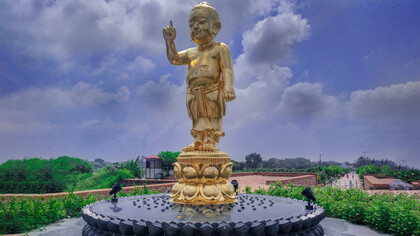 The little Buddha statue at the Maya Devi Temple in Lumbini, Nepal
