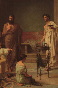 John William Waterhouse, Bambino malato al tempio di Esculapio, 1877