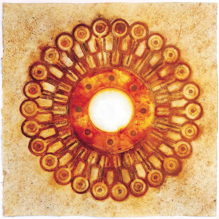 Jeffrey Allen Price, Rust Mandala, 2014, rust on paper, 21x 21 inches