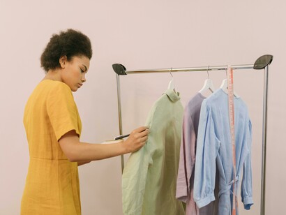 Entrepreneur doing an inventory check to predict demand and manage stock 