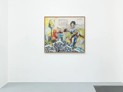 Salifou Lindou, Carambolage (Carom shots), vue de l’exposition. Avec l’aimable autorisation de la galerie Afikaris