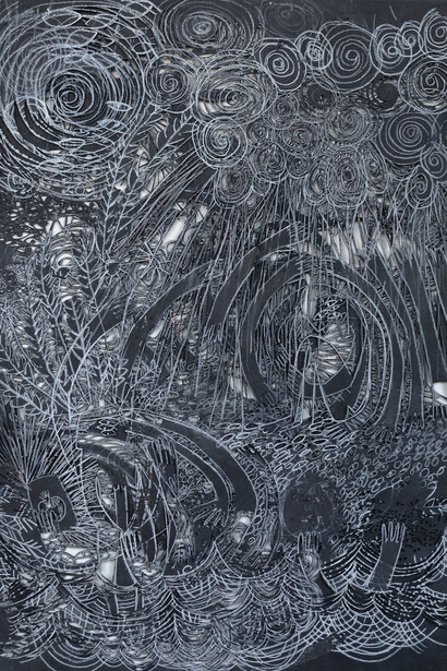 Annie Vought, And around and in and out of accidents 1 (detail), 2026. Courtesy of Traywick Contemporary