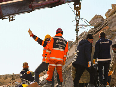 Destroyed buildings in Antakya, Hatay, Türkiye, after the earthquake