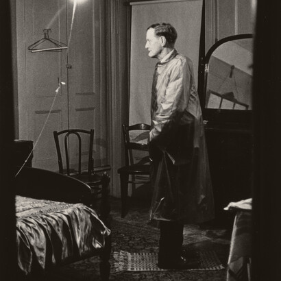 Diane Arbus, The backwards man in his hotel room, N.Y.C. 1961. Courtesy of David Zwirner Gallery