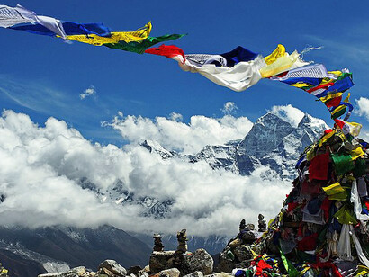 The Dughla Pass is both inspiring, with its elevated position and windswept panorama, and sobering, due to the poignant monuments nearby honoring those who have lost their lives on Everest, Nepal